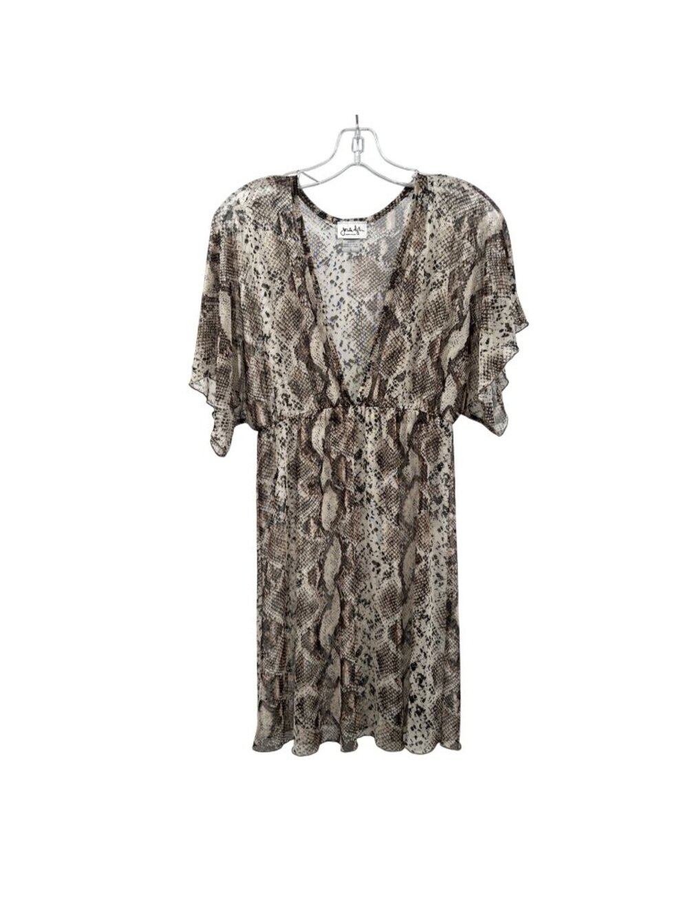 Jordan Taylor Sheer Swim Cover Up Brown/Multi Reptile Print Size Large